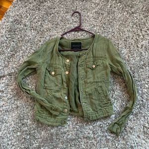 SANTUARY || Woman’s XS Army Green Button Up Lightweight Jacket Outerwear Pockets